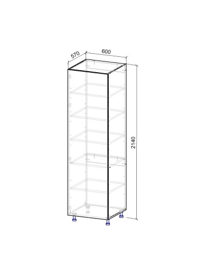 18К Пенал з полицями 1дв 570х600х2140 мм  - 8 2