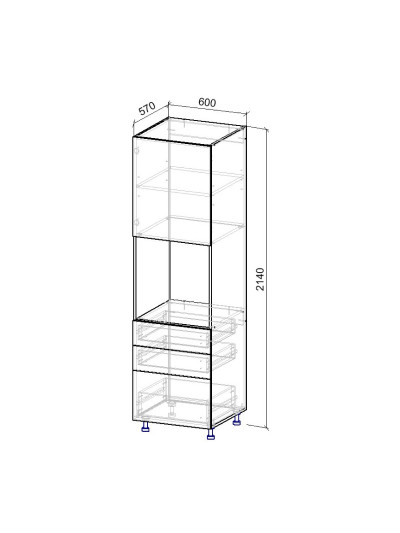 16.1К Пенал під духову шафу 570х600х2140 мм  - 8 2