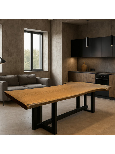 Дубовый обеденный стол 2320х750-1118х80 мм  - 1