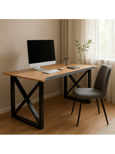 Стіл комп'ютерний з ерго-крайкою HPL Бук 1210x600x750мм MebTech - 1