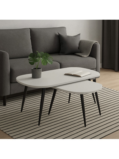 Журнальный столик 1000х550 Белый Снег 8685 (комплект) MebTech - 1