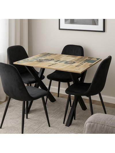 Стіл в стилі лофт 1080х725х728 мм Октоберфест MebTech - 1