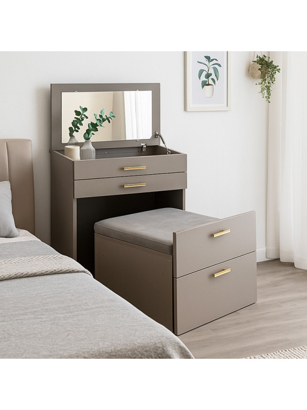 Комод-трансформер для прикрас та косметики 3в1 Глиняно сірий MebTech - 1