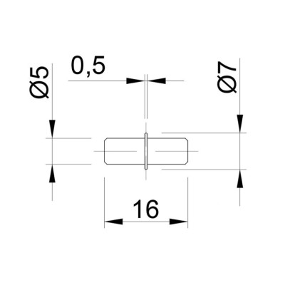 Полкодержатель 5x16 черный  - 3