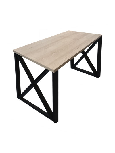 Стол в стиле лофт 1375х700х36 мм Дуб Приморский Белый MebTech - 1 2