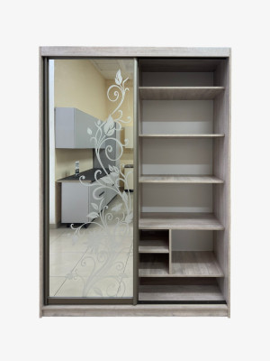 Шкаф-купе 2-дверная Бетон с зеркалом 1600х620х2300 MebTech - 2