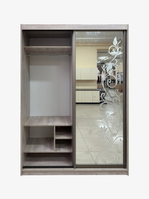 Шкаф-купе 2-дверная Бетон с зеркалом 1600х620х2300 MebTech - 3