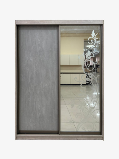 Шафа-купе 2-дверна Бетон з дзеркалом 1600х620х2300 MebTech - 5 2