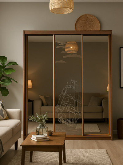 Шкаф-купе 3-дверная зеркало Корабль 1800х620х2300 MebTech - 6