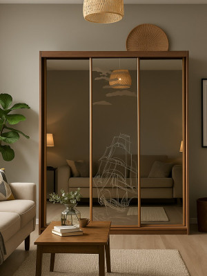 Шкаф-купе 3-дверная зеркало Корабль 1800х620х2300 MebTech - 6