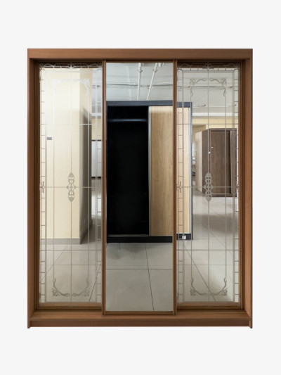 Шафа-купе 3-дверна дзеркало Вітраж 1800х620х2300 MebTech - 5 2