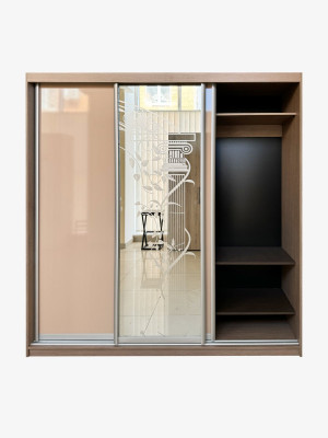 Шкаф-купе 3-дверный Персик глянец с зеркалом 2100х620х2300 MebTech - 4