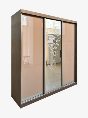 Шкаф-купе 3-дверный Персик глянец с зеркалом 2100х620х2300 MebTech - 5