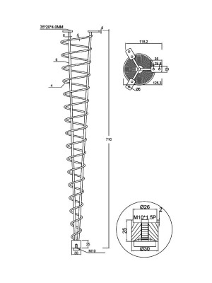 Опора для стола H710 мм Барселона Черная  - 4