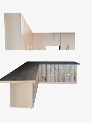 Кухня угловая Винтаж 2,1х2,1 метра Светлая MebTech - 2