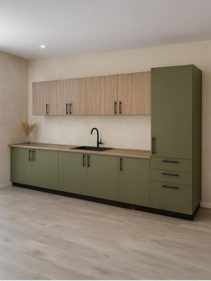 Кухня Форест 3 метри Зелений димчастий + Сіре дерево MebTech - 4