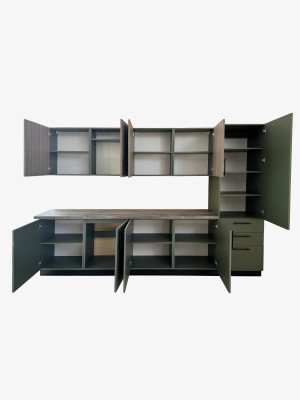 Кухня Форест 3 метри Зелений димчастий + Сіре дерево MebTech - 2