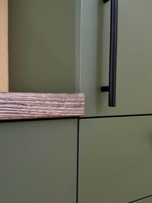 Кухня Форест 3 метра Зеленый дымчатый + Серое дерево MebTech - 6