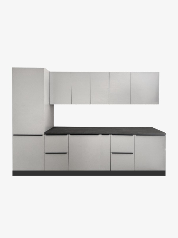 Кухня Кристиан 2,9 м Серый Перламутр (фасады ЛДСП + пластик) MebTech - 1