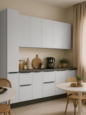 Кухня Крістіан 2,9 м Сірий перламутр (фасади ЛДСП + пластик) MebTech - 4