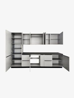 Кухня Кристиан 2,9 м Серый Перламутр (фасады ЛДСП + пластик) MebTech - 2