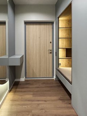 Минималистичная серая прихожая из Pinterest  - 7