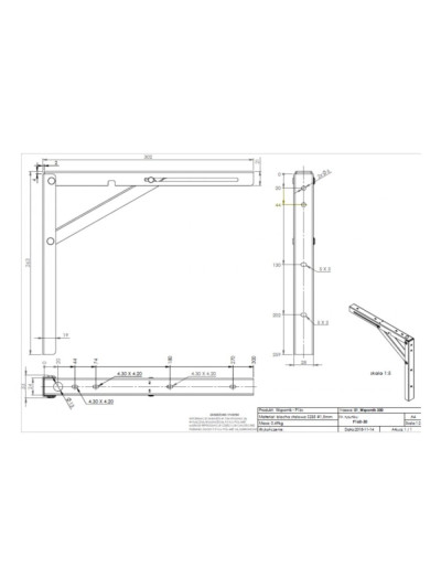 Консоль складная L300 Сатин с фиксатором Airtic  - 1 2