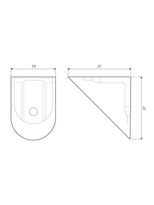 Кутник металевий з накладкою Білий 27х19 мм  - 3