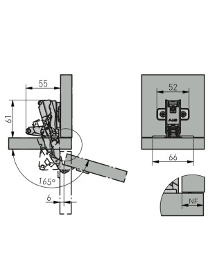Петля трансформер 175° GTV без пружины ZP-COCAKT165H2-BE  - 3