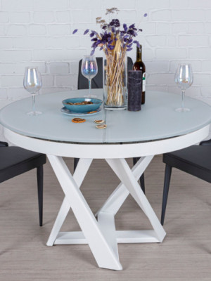 Стіл обідній Edinburh Білий 110/155х110х75 см Nikolas Nikolas - 4