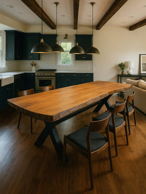 Стіль із натурального дубового слеба 2300х1000х80 мм  - 2