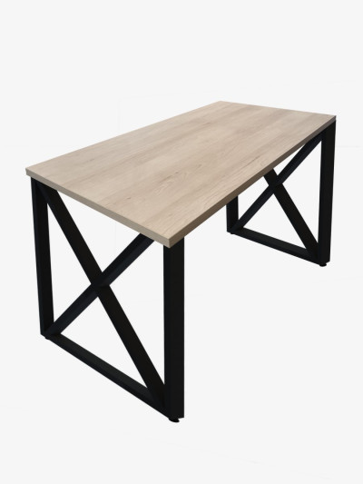 Стіл в стилі лофт 1375х765х700 мм Дуб Приморський Білий MebTech - 1