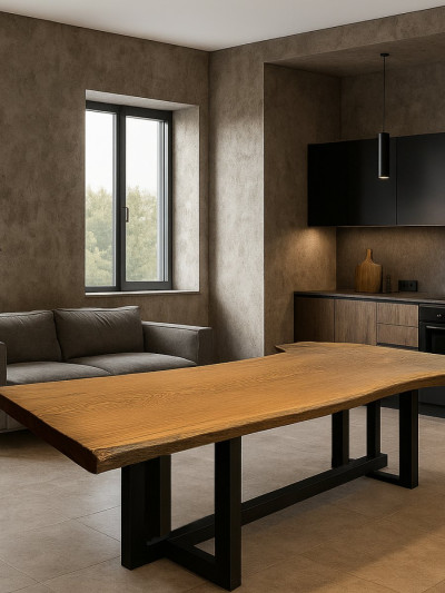 Дубовий обідній стіл 2320х750-1118х80 мм  - 1 2