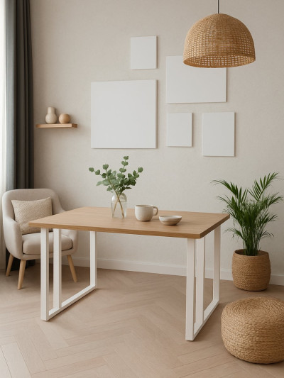 Стіл в стилі лофт 1286х680х764 мм Дуб Родос Світлий MebTech - 1 2