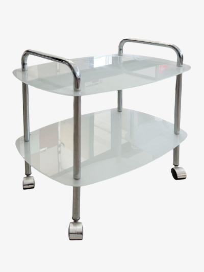 Журнальний столик на колесиках скло 400х560х540 мм MebTech - 1