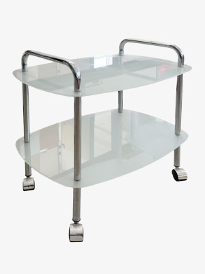 Журнальний столик на колесиках скло 400х560х540 мм MebTech - 1