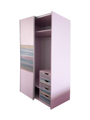 Шкафа-купе у дитячу кімнату Рожева 1200х666х2300 MebTech - 3