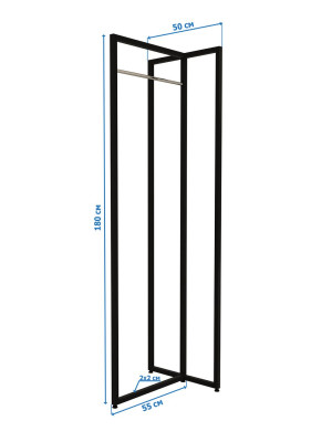 Вешалка напольная лофт Di Ferro SNELLO В1800xГ550xШ500 Черная DI FERRO - 3