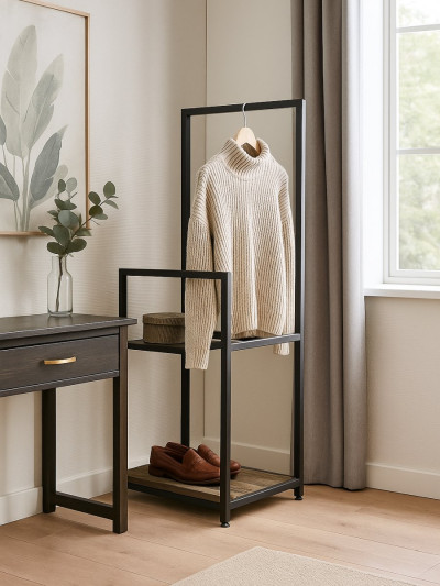 Вішалка на підлогу лофт ORGANIZZATTO Mini Чорна 1010x250x450 Di Ferro DI FERRO - 1 2