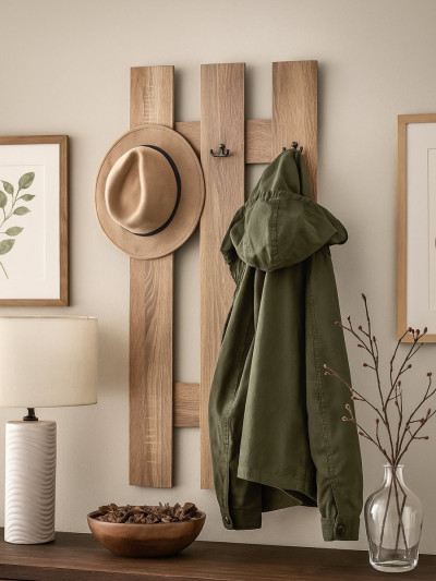 Вішалка настінна в передпокій Дуб Сонома 1100х590 мм  - 1 2