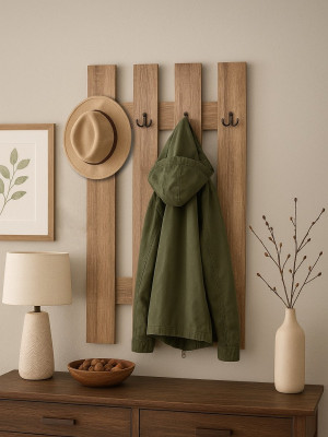 Вешалка настенная в прихожую Дуб Сонома 1100х750 мм  - 2