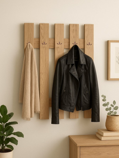 Вішалка настінна в передпокій Дуб Сонома 1100х900 мм  - 1 2