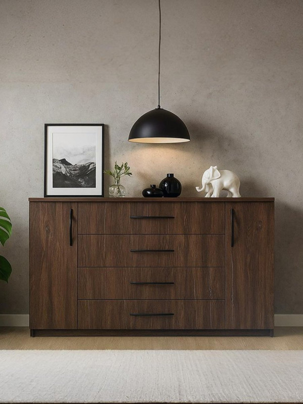 Комод для спальні 1500х870х543 на 4 ящика Коричневий з дотягом MebTech - 1