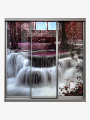 Шафа-купе 3-дверна Водоспад 2300х620х2300 фотодрук MebTech - 1