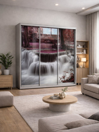 Шафа-купе 3-дверна Водоспад 2300х620х2300 фотодрук MebTech - 1 2