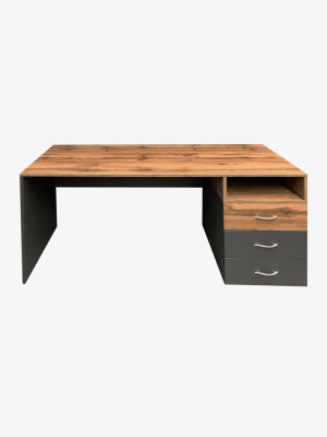 Письмовий стіл прямий 1400х750х650 Графіт на три шухляди MebTech - 3