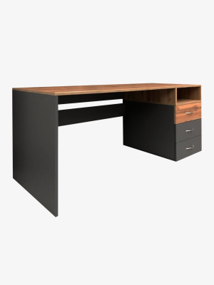 Письменный стол прямой 1400х750х650 Графит на три ящика MebTech - 1