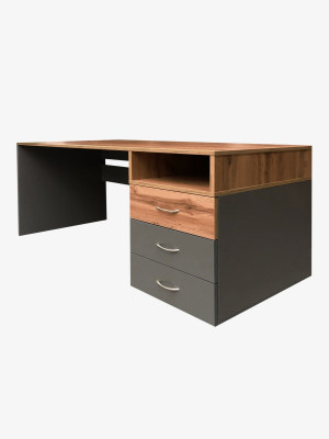 Письменный стол прямой 1600х750х650 Графит на три ящика MebTech - 4