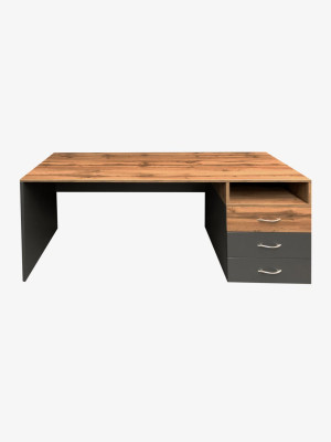 Письменный стол прямой 1600х750х650 Графит на три ящика MebTech - 3