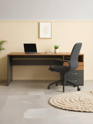 Письменный стол прямой 1600х750х650 Графит на три ящика MebTech - 2